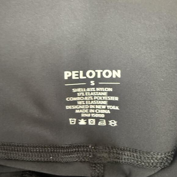 Peloton Leggings Womens Small Black White Cycling Yoga Pants Athletic Mesh - Picture 5 of 11